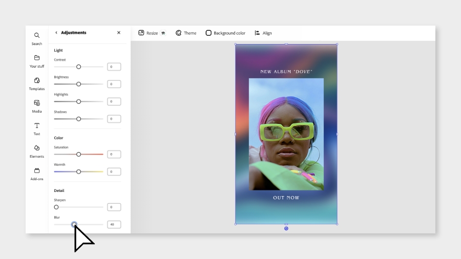 Blurring Images with Adobe Tools n